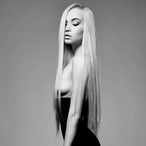 Blonde with long hairs Stock Picture