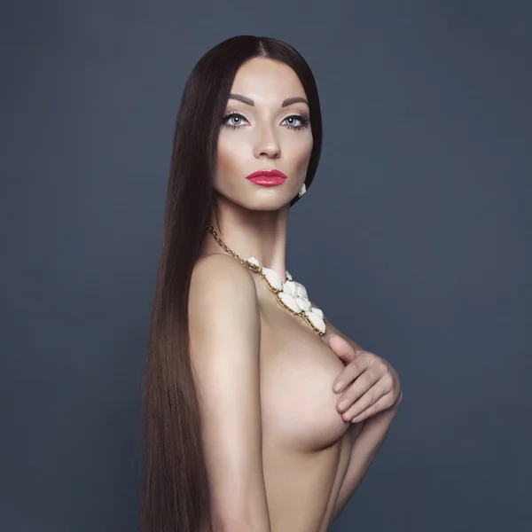 Elegante dama desnuda — Foto de Stock