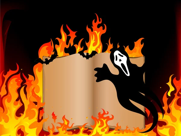 Libro in fiamme — Vettoriale Stock