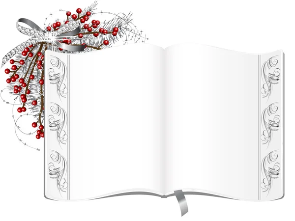 圣诞花环的书 — 图库矢量图片
