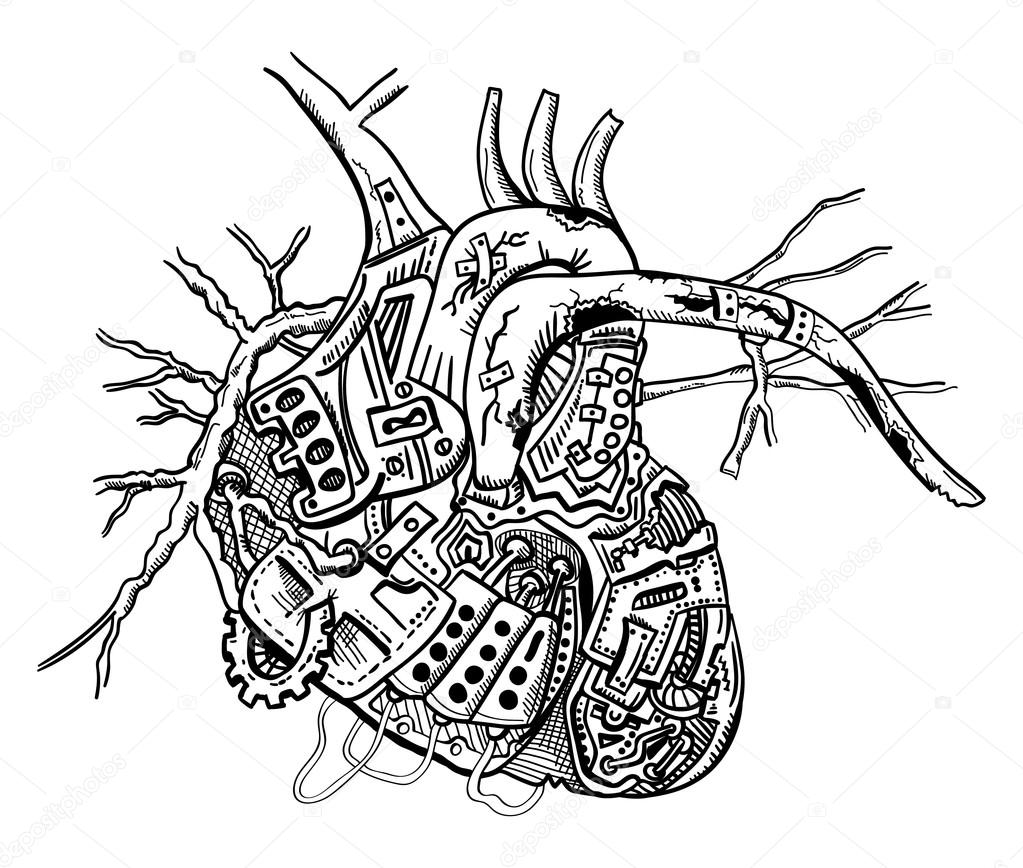Mechanical Heart Abstract Vector Image By C Pavelmidi Vector Stock