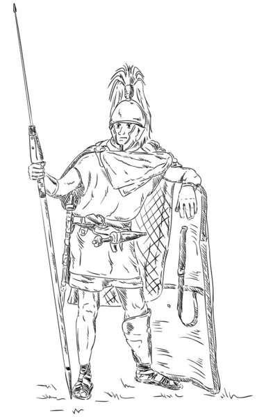 Roman soldier, legionnaire — Stock Vector