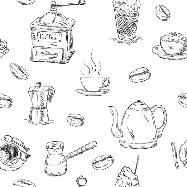 Cofee 세트의 패턴 — 스톡 벡터