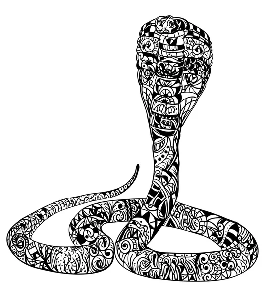 Wąż Kobra zentangle — Wektor stockowy