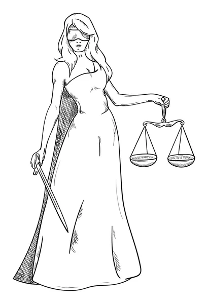 Göttin der Gerechtigkeit — Stockvektor