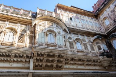 Mehrangarh Fort, Rajasthan, Jodhpur, Hindistan'ın farklı bölümleri