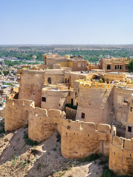 Vue aérienne de la ville de Jaisalmer depuis le fort d'or de Jaisalmer , — Photo
