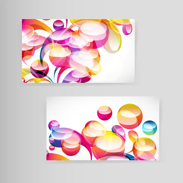 Sample business card with bright teardrop-shaped arches. — Stock Vector