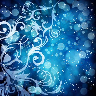 soyut çiçek desenli mavi bir arka plan üzerinde.