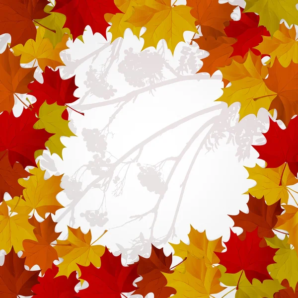 Abstrakter Hintergrund mit bunten Blättern im Herbst. — Stockvektor