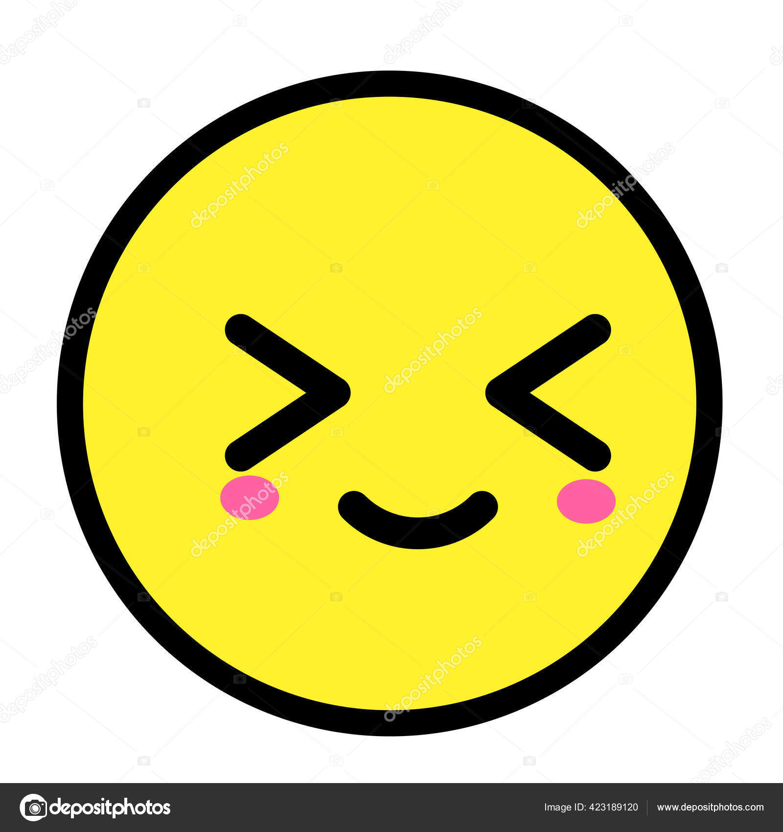 Cara Lisa Do Emoji Do Kawaii Personagem De Banda Desenhada Engraçado Bonito  Linha Simples ícone Da Web Das Expressões Da Arte Eti Ilustração Stock -  Ilustração de tecla, modo: 141884483