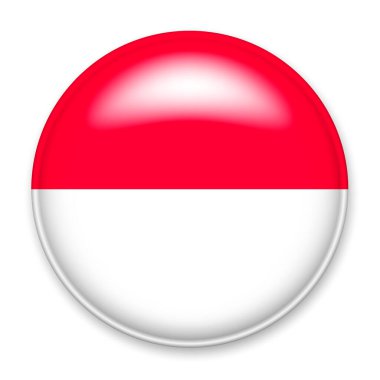 Monako bayrağı yuvarlak bir düğme şeklinde ışık ve gölge şeklinde.. 