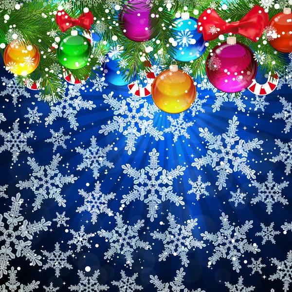 Fondo de Navidad abstracto con copos de nieve que caen . — Vector de stock