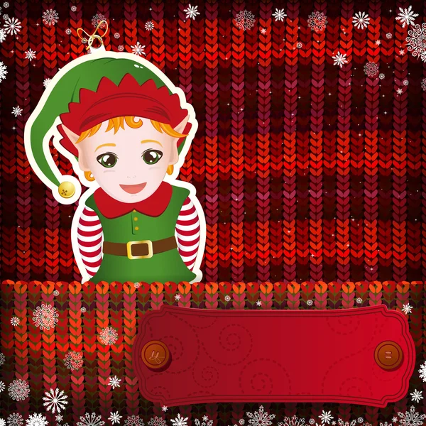 Decoraciones de Navidad sobre fondo de punto hecho a mano . — Vector de stock