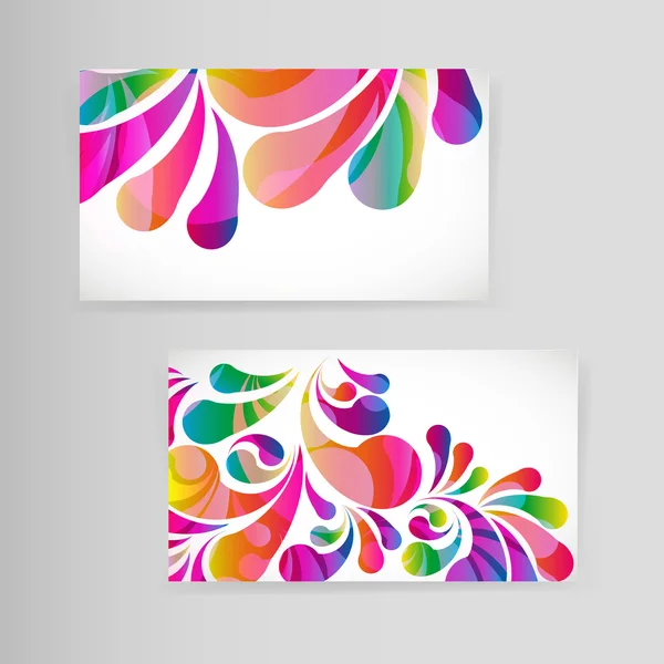 Sample business card with bright teardrop-shaped arches. — Stock Vector