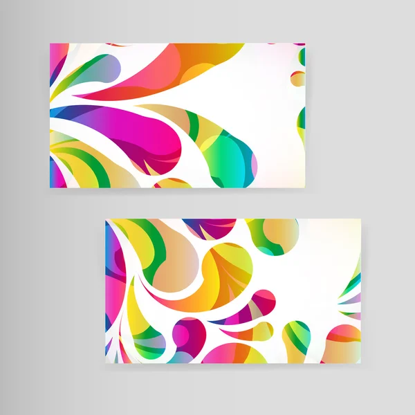 Sample business card with bright teardrop-shaped arches. — Stock Vector