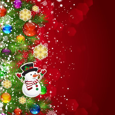 Noel arka plan Noel ağacı dalları ile süslenmiş