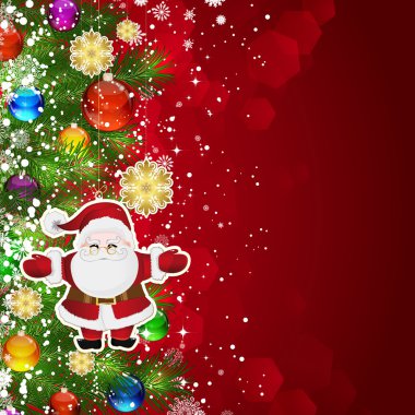 Noel arka plan Noel ağacı dalları ile süslenmiş