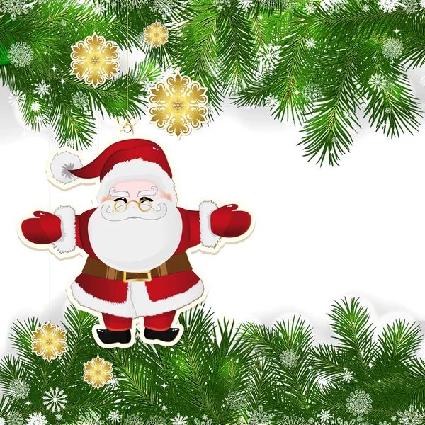Karácsony karácsonyi dekoráció és a zöld ága háttér — Stock Vector