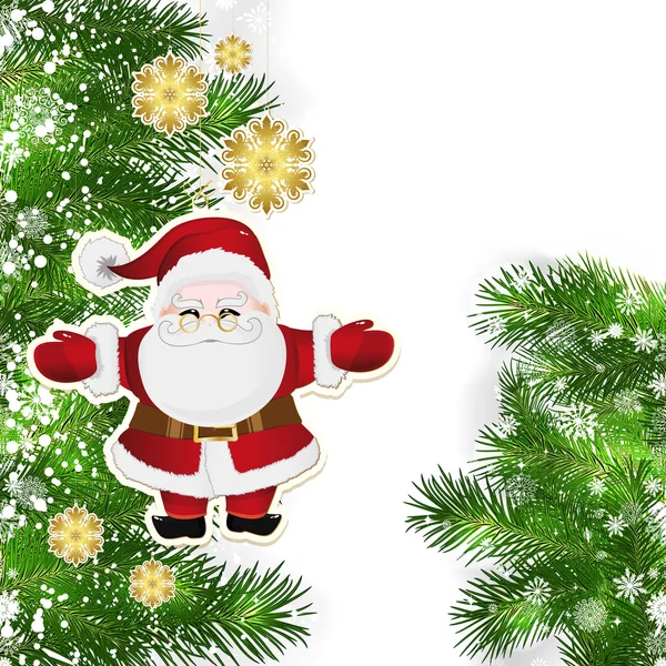 クリスマスのクリスマスの装飾と緑枝と背景 — ストックベクタ