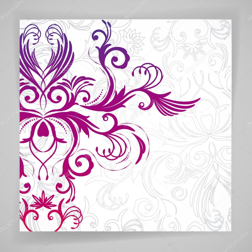 Abstract vector floral background with oriental flowers.