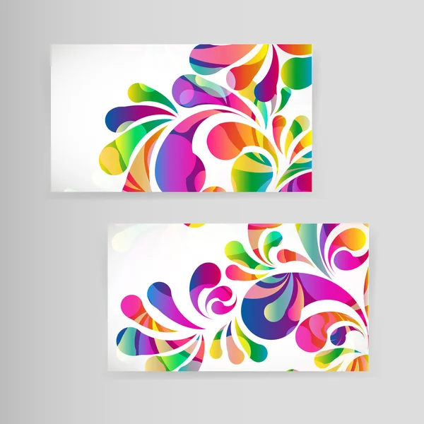 Sample business card with bright teardrop-shaped arches. — Stock Vector