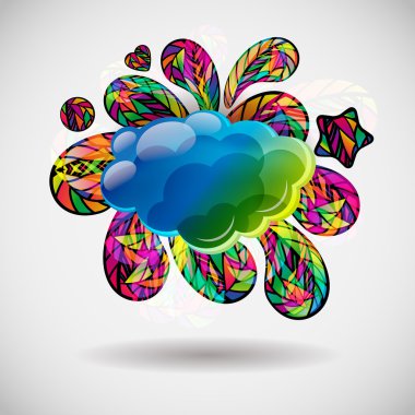 Renkli mozaik tasarım öğeleri ile arka plan. 