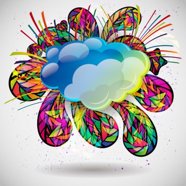 Renkli mozaik tasarım öğeleri ile arka plan. 