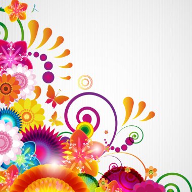 Hediye tasarımı için çiçek arka plan yırtılmış. Abstra ile parlak dekor