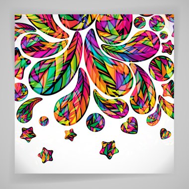 Renkli mozaik tasarım öğeleri ile arka plan. 