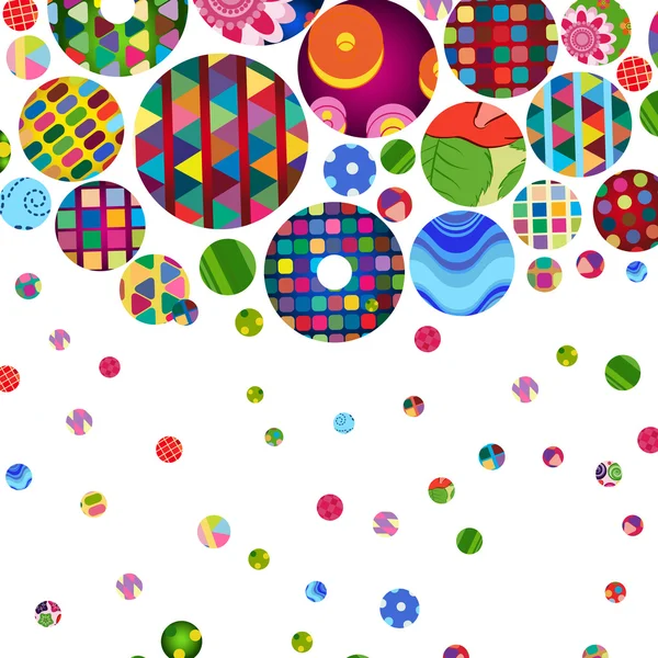 Multicolor abstract bright background with ornamental circles. — Stock Vector