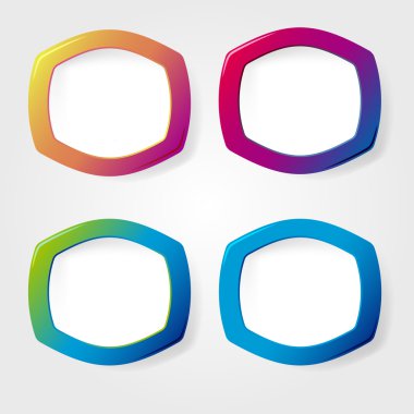 parlak etiket kümesi.