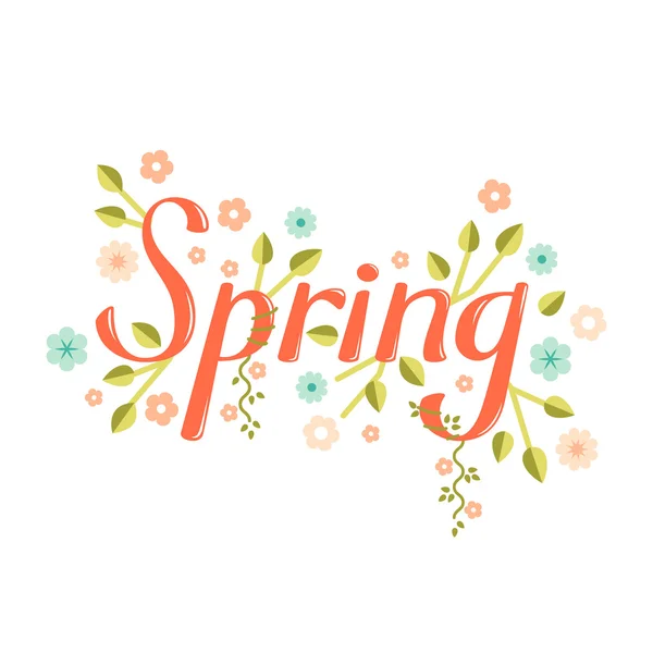 Letras vectoriales primavera — Vector de stock