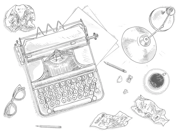 Antike Schreibmaschine Hintergrund — Stockvektor