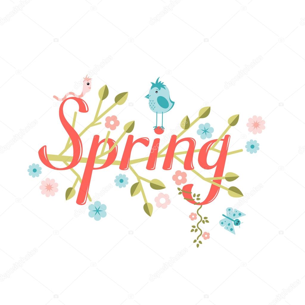 Spring vector lettering