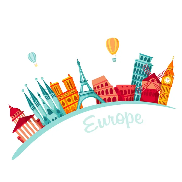 Europe reise hintergrund — Stockvektor