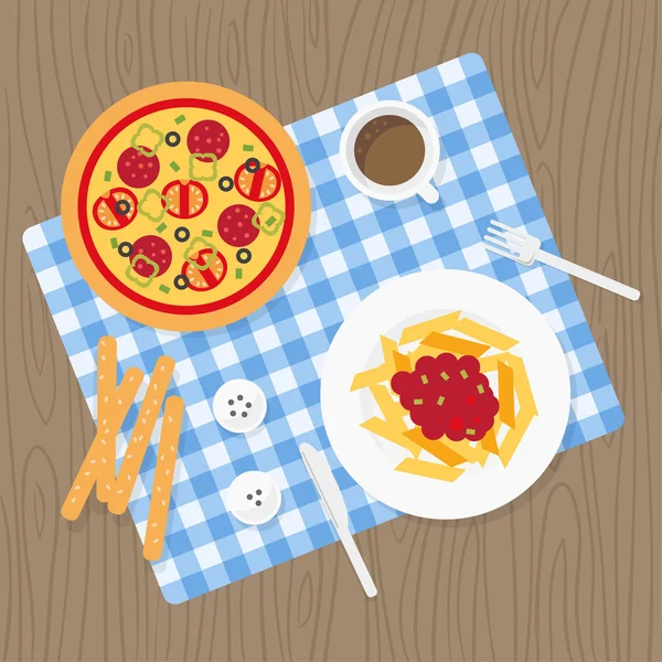 Set de repas italien — Image vectorielle