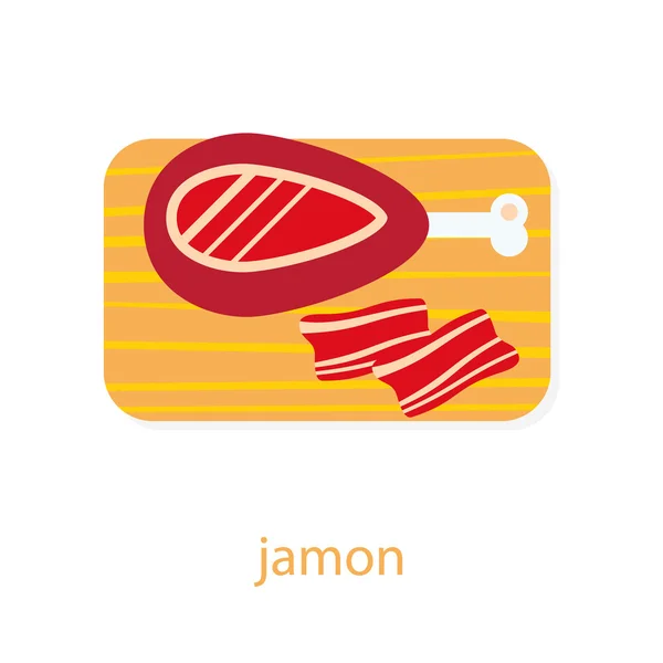 Jamon na placa de corte —  Vetores de Stock