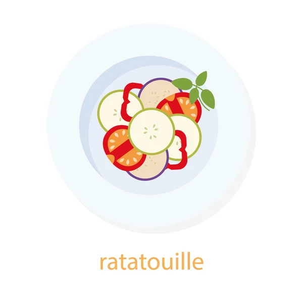 Ratatouille dan kemangi - Stok Vektor