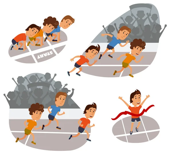 Run race. Running competition — Stock Vector