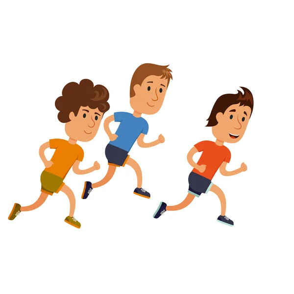 Men run competition — Stock Vector