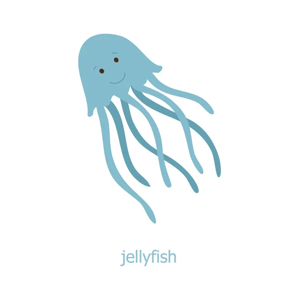 Jellyfish. Cartoon character — Stock Vector