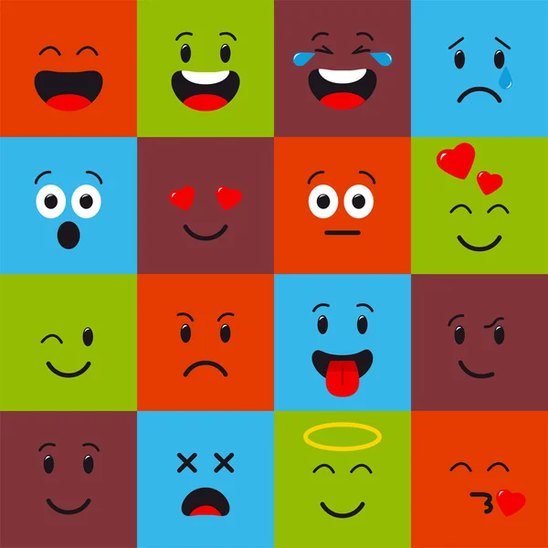 Icone set Emoji — Vettoriale Stock