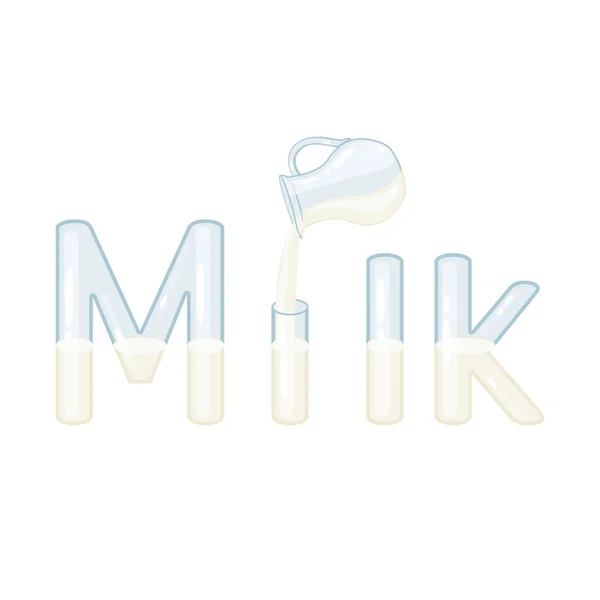 Lettrage vectoriel de lait — Image vectorielle