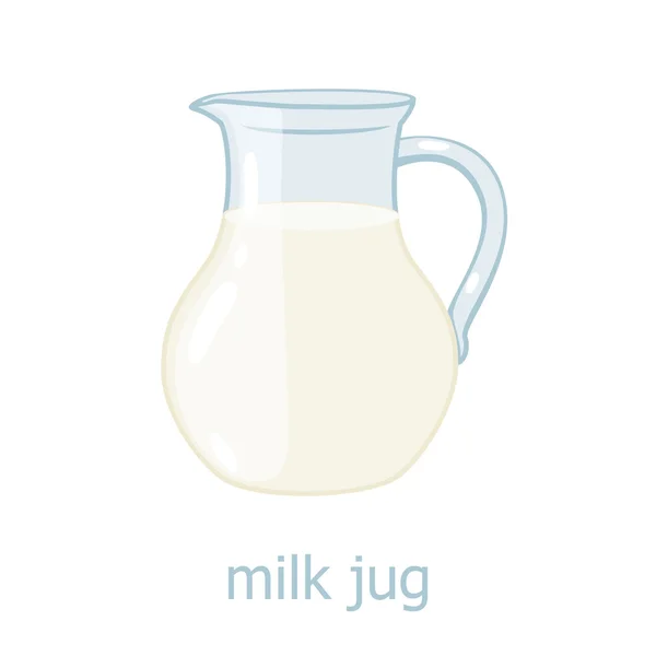 Βάζο του γάλακτος. Παραγωγή γαλακτοκομικών προϊόντων — Διανυσματικό Αρχείο