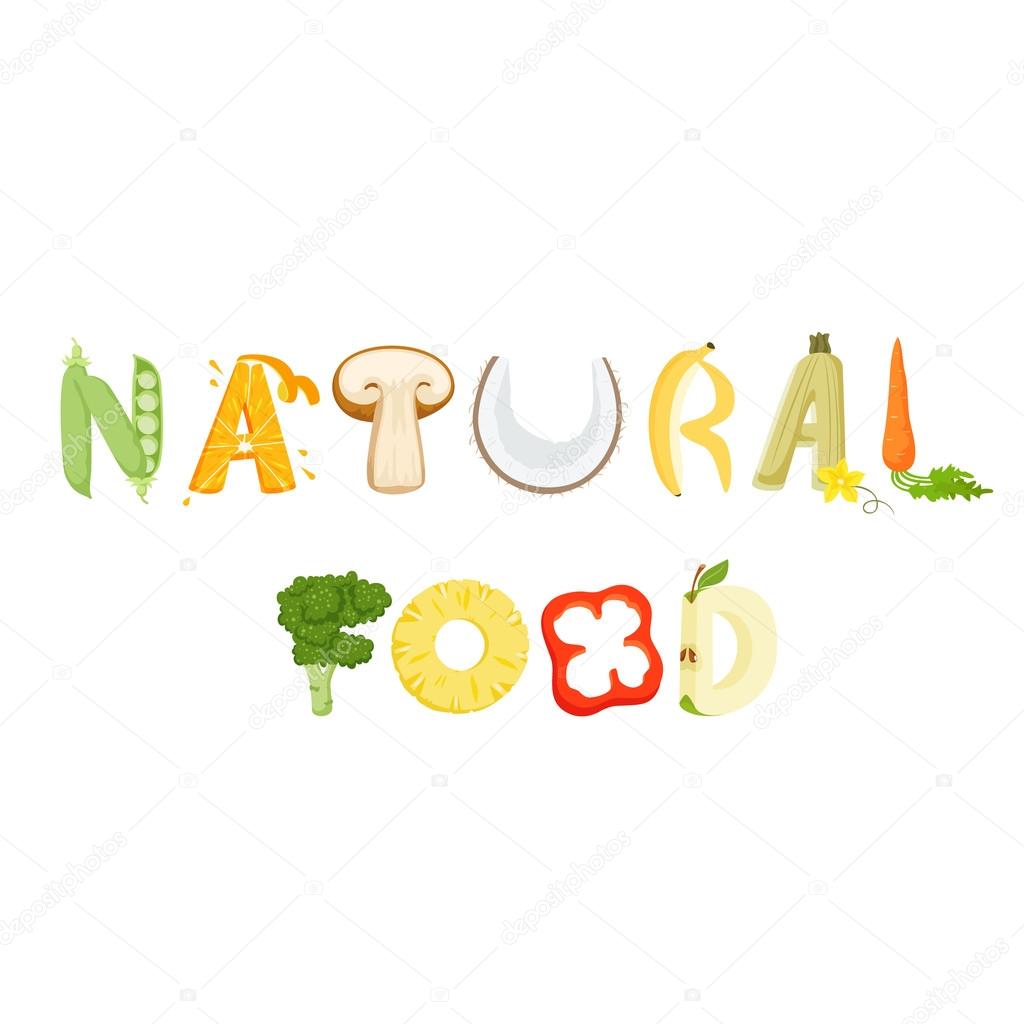 Natural food lettering Stock Vector Image by ©nordfox #104589914