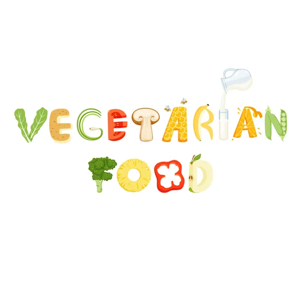 Schriftzug Vegetarisches Gemüse — Stockvektor