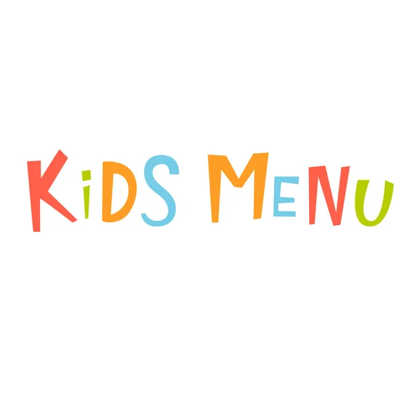 Lettrage menu enfants — Image vectorielle