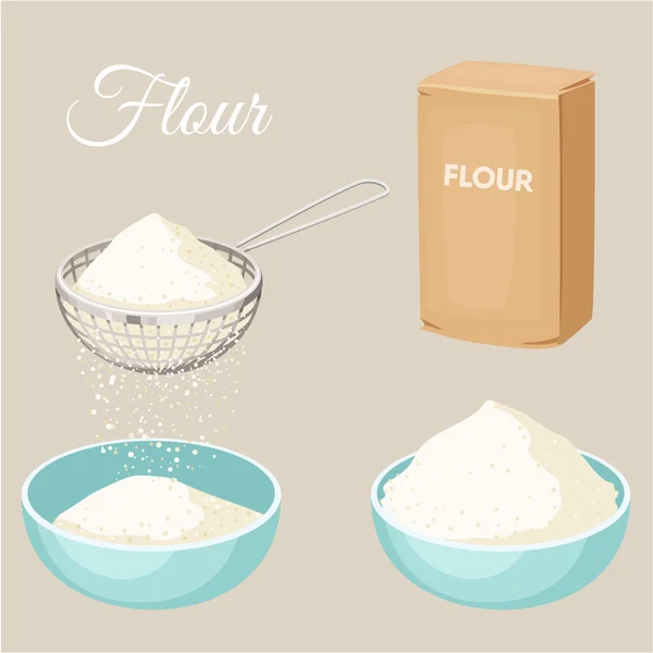 Flour vector set — Stock Vector