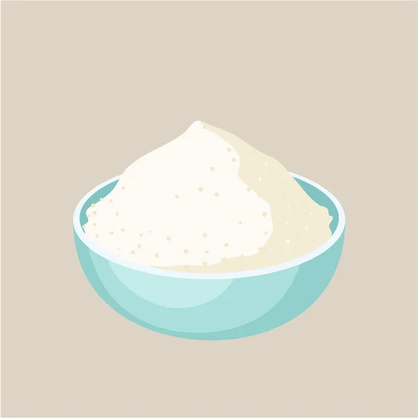 Bowl of flour — Stock Vector